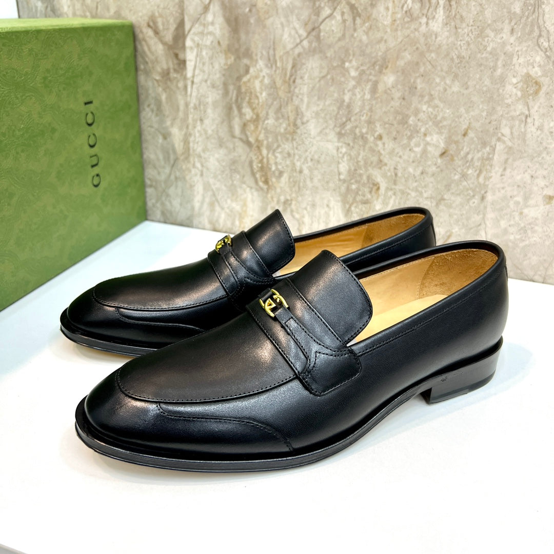GG Men's Interlocking G Logo Loafer Black Cowhide 522566