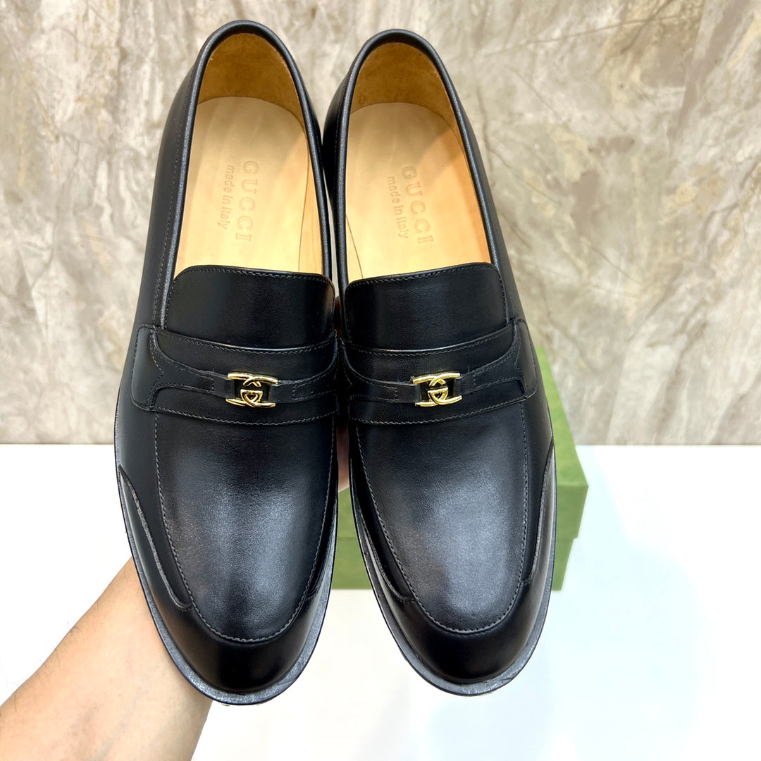 GG Men's Interlocking G Logo Loafer Black Cowhide 522566