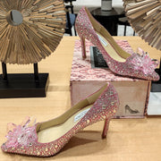 Jimmy Choo Alia 85 Rose mix color Crystal-embellished Pump