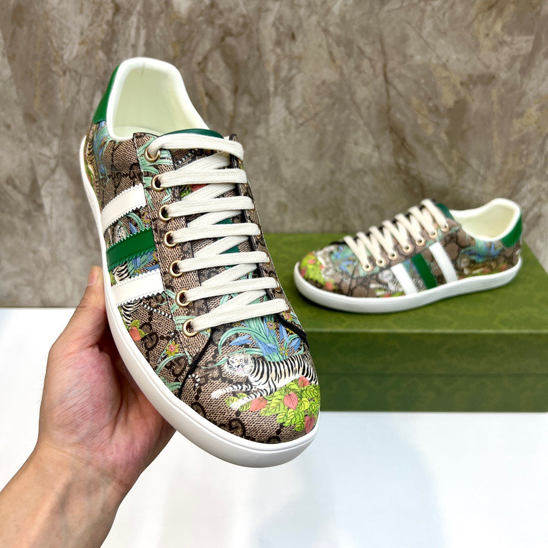 GG x Adidas Men's Sneaker Brown Green Canvas 525937