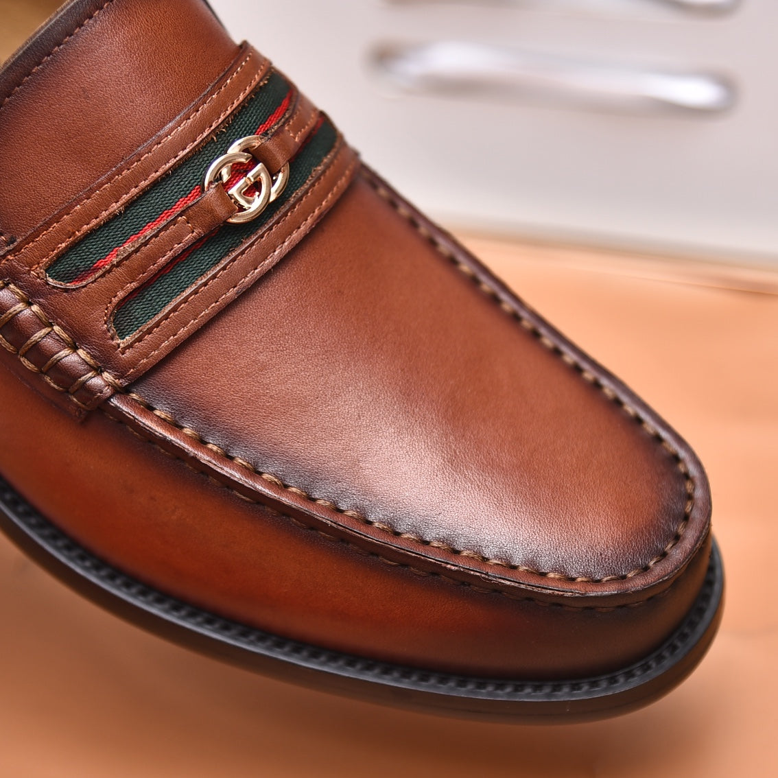 GG Men's Loafer Brown Cowhide 522701