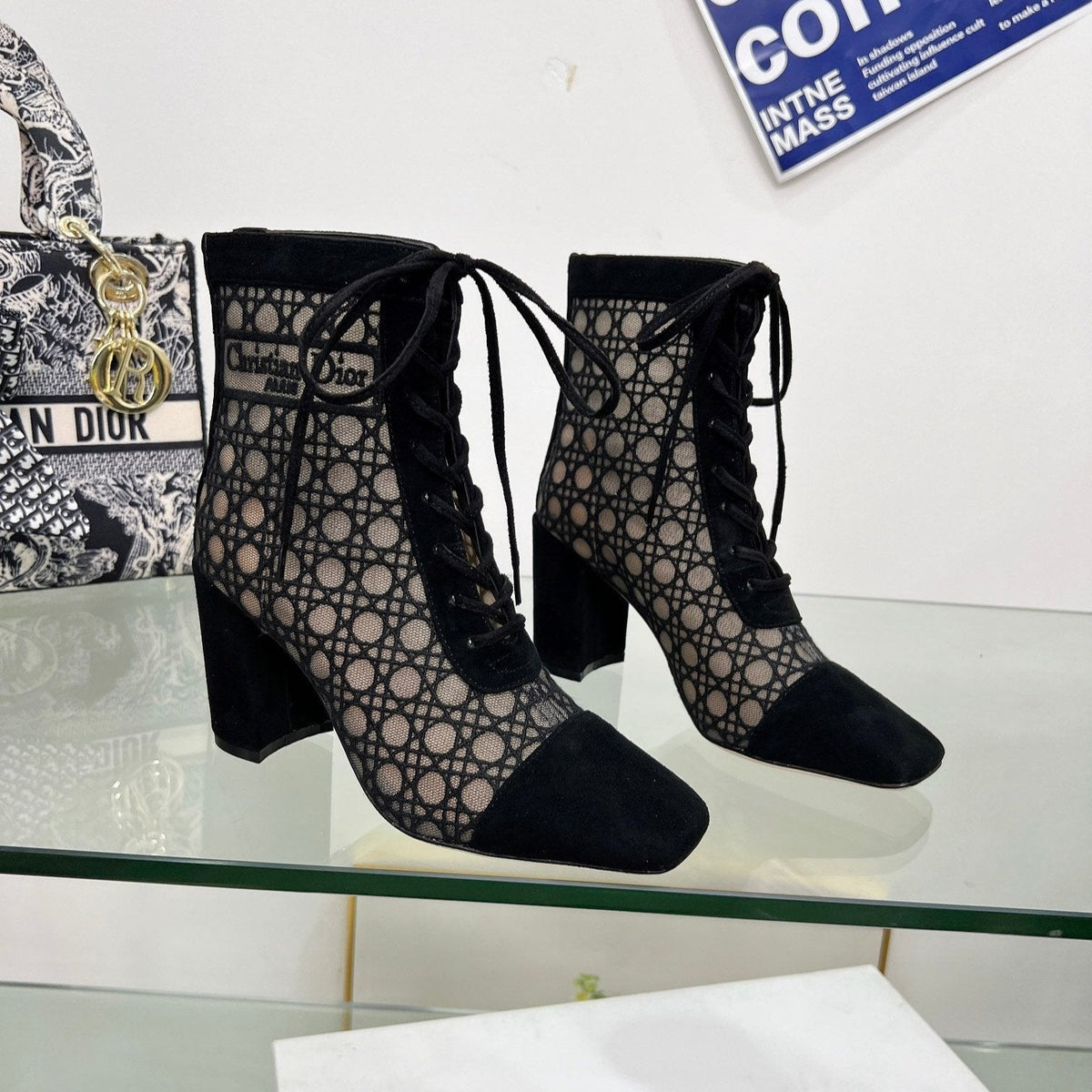 CD Naugtily-D Heeled Ankle Boot Black Fabric