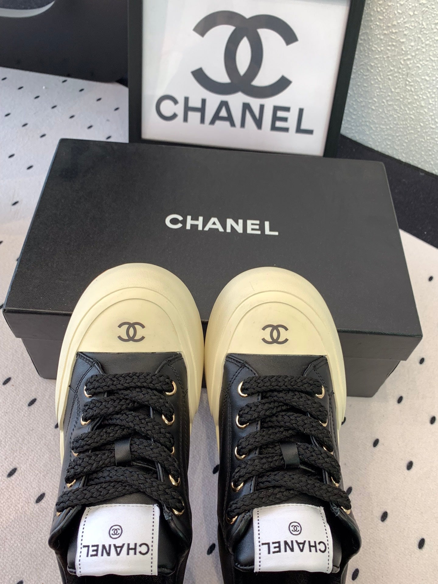 CC Sneaker 50mm In Black Cowhide 147067