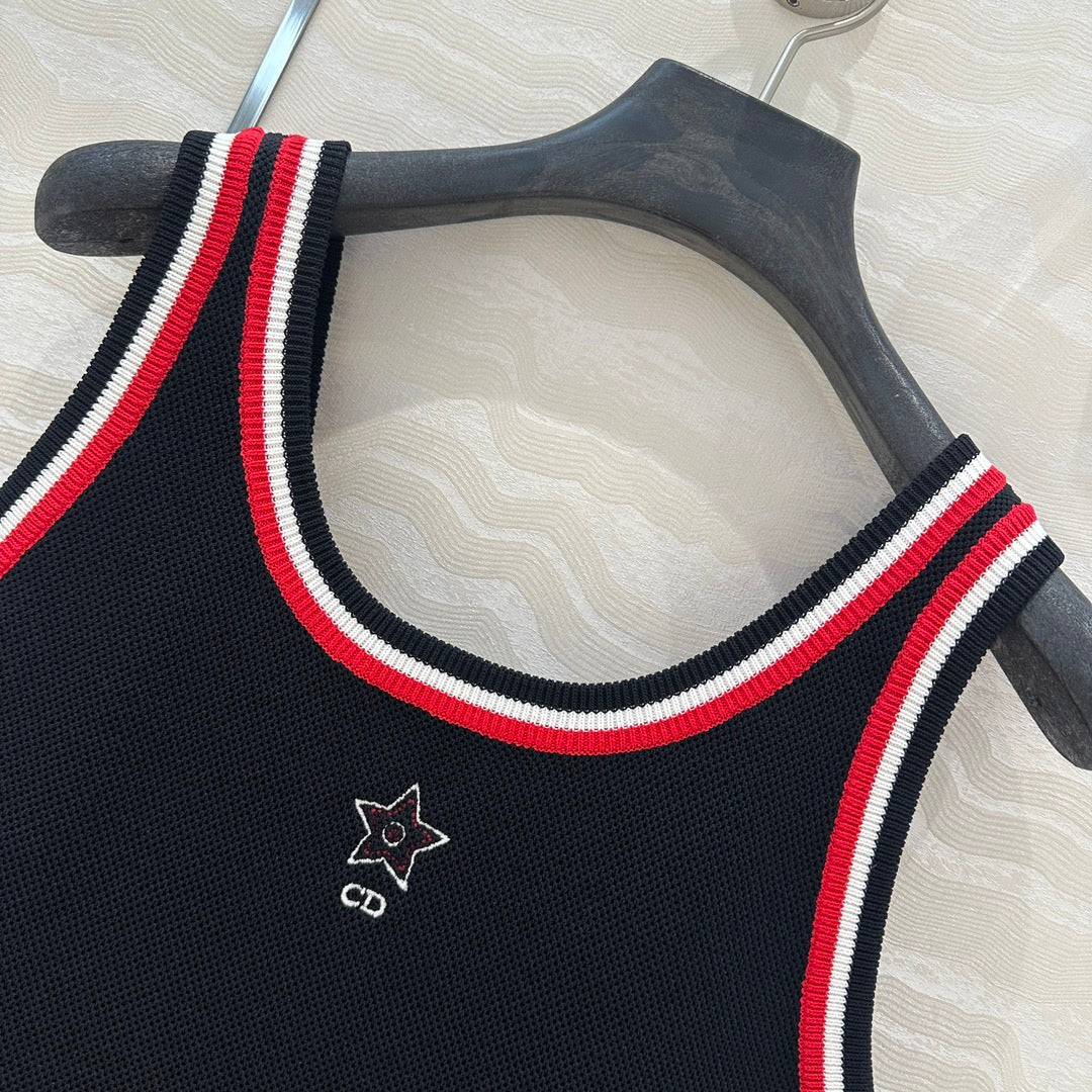 CD Tank Top Black Rayon Polyester