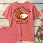 Coconut Calm Collective T-Shirt Mockup coral-silk