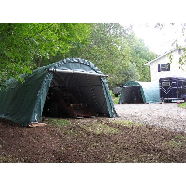 Rhino Shelter Extended Instant Garage Round 12'Wx24'Lx8'H