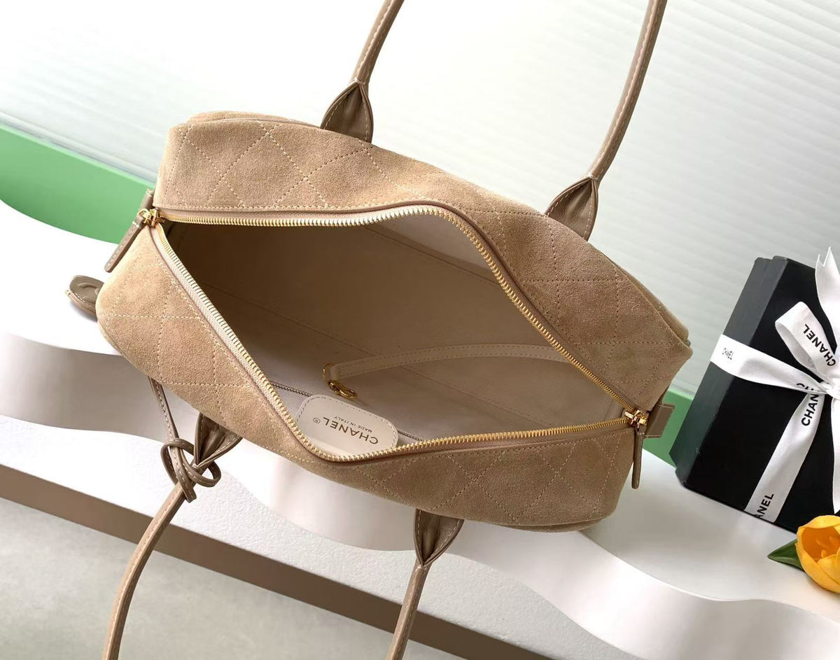 Chanel 2026 Large Bowling Bag 35.5cm Suede And Calfskin