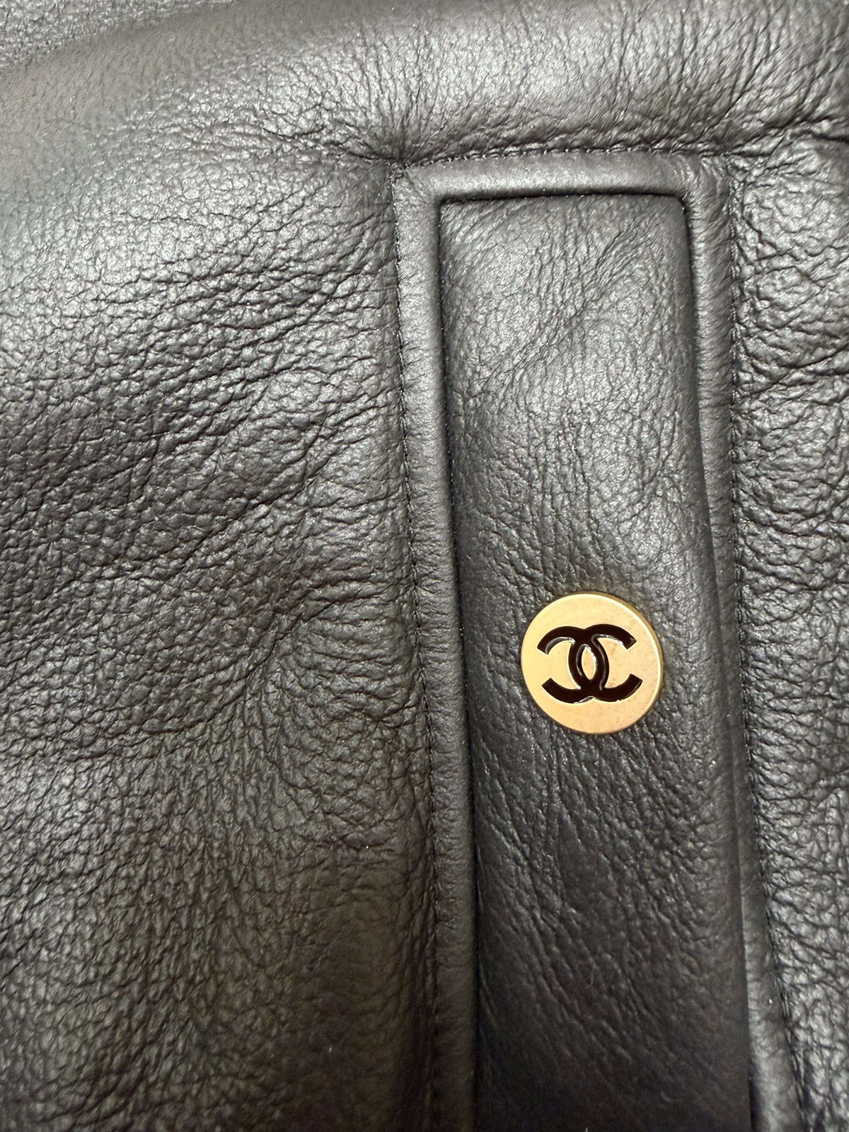 Chanel 2026 Jacket Black Leather With Fur Trim
