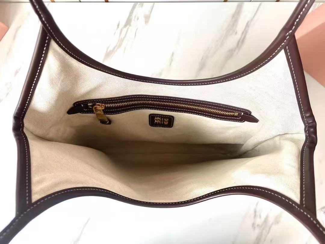 Miumiu 2026 Ivy 40 Tote Bag Dark Brown Leather