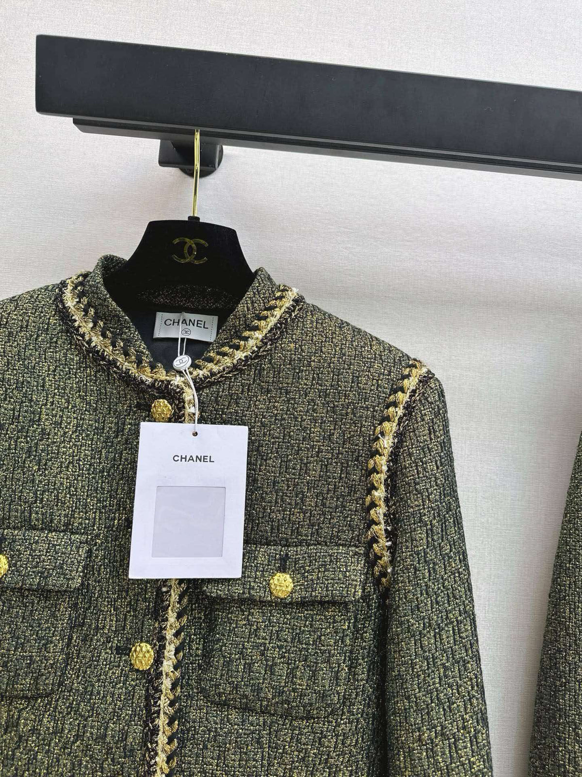 Chanel 2026 Jacket And Skirt Set Moss Green Tweed