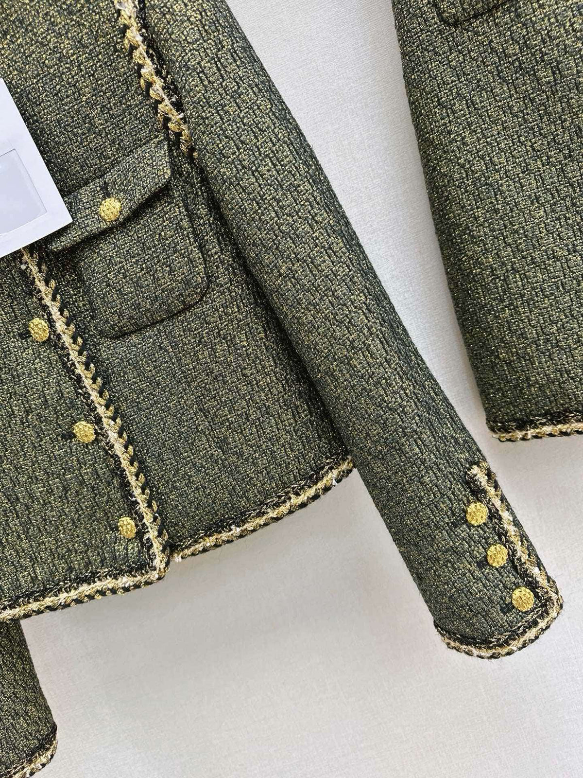 Chanel 2026 Jacket And Skirt Set Moss Green Tweed