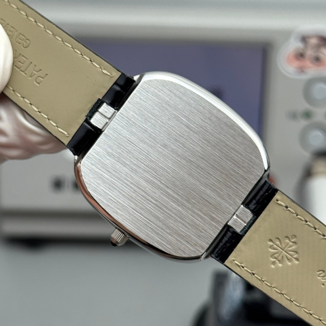 Patek Philippe Golden Ellipse 35mm Silver Dial Leather Strap