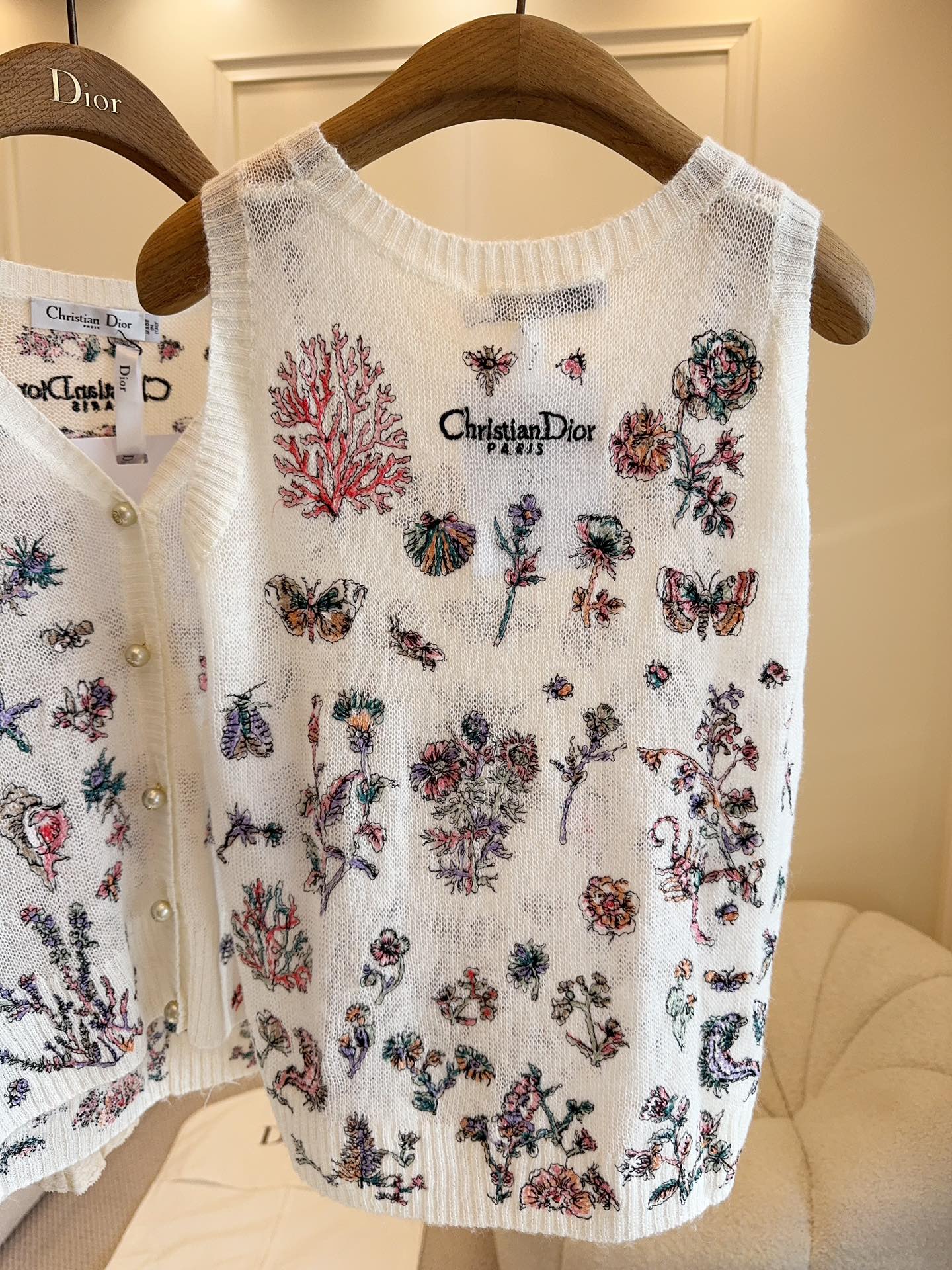CD 25 Flower Vest Multicolor Silk Mohair