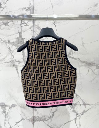 Fendi Knitted Camisole Vest Jacquard Fabric