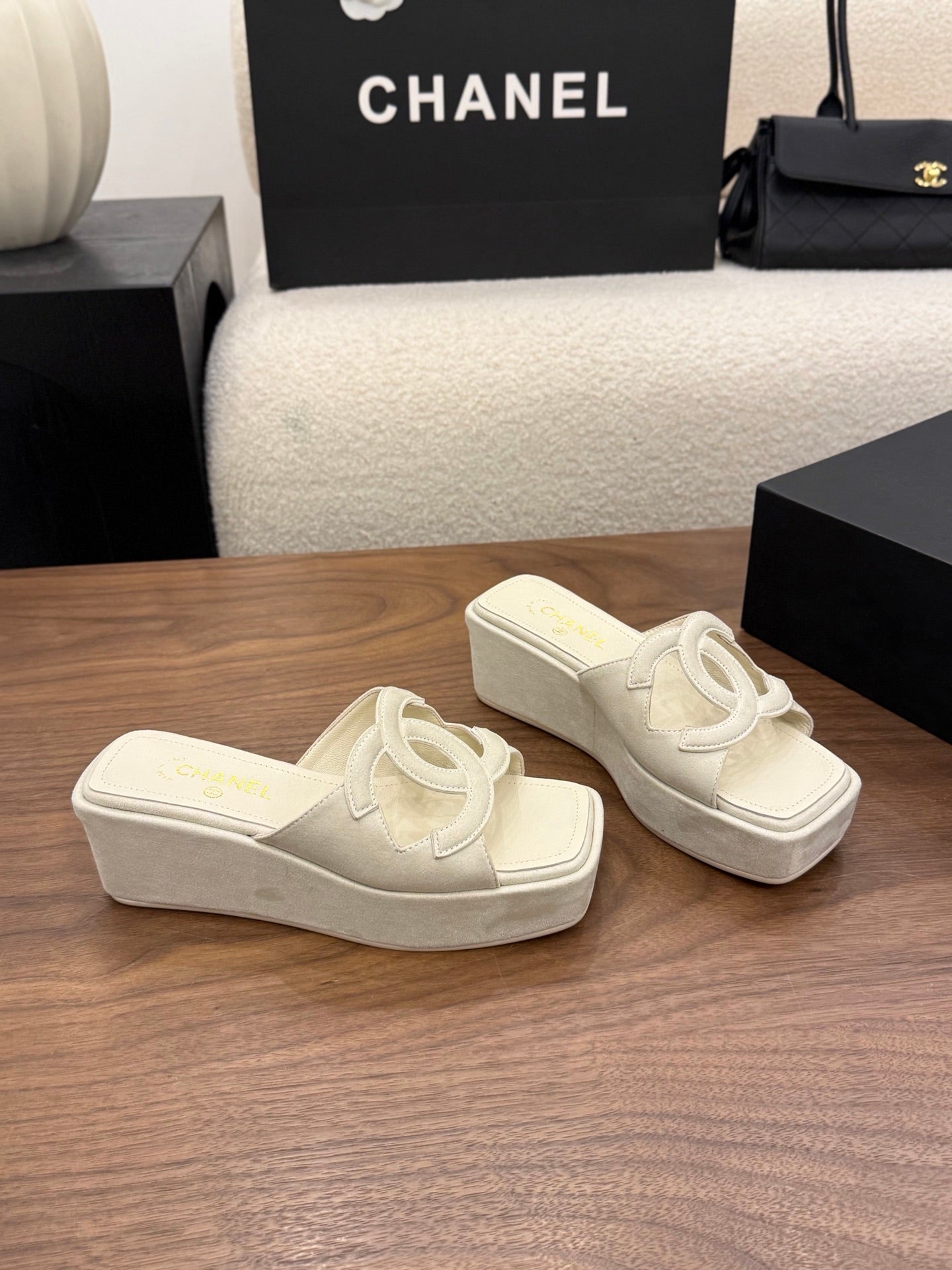 Chanel 2026 Sandal 50mm Suede Sheepskin 948636
