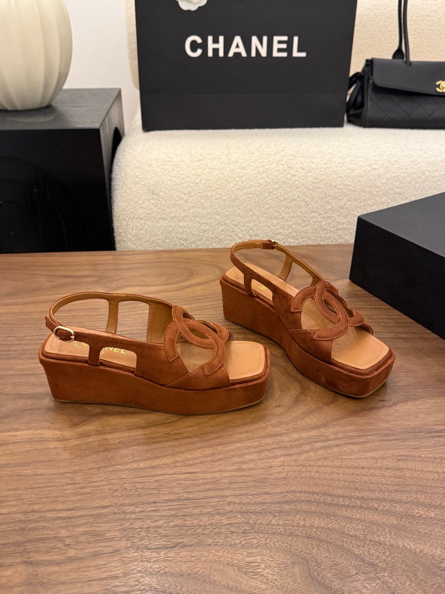 Chanel 2026 Sandal 50mm Suede Sheepskin 948636