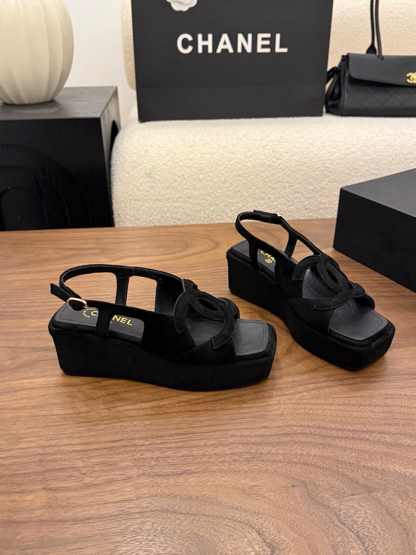 Chanel 2026 Sandal 50mm Suede Sheepskin 948636