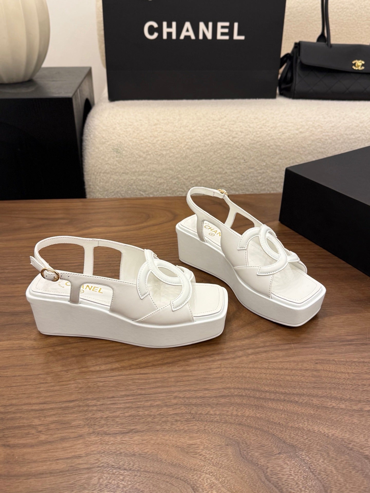 Chanel 2026 Sandal 50mm Suede Sheepskin 948636
