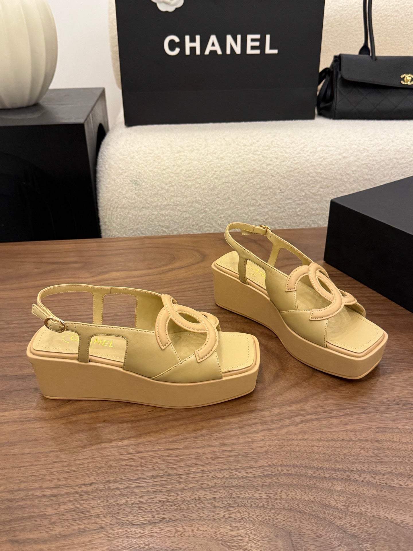 Chanel 2026 Sandal 50mm Suede Sheepskin 948636