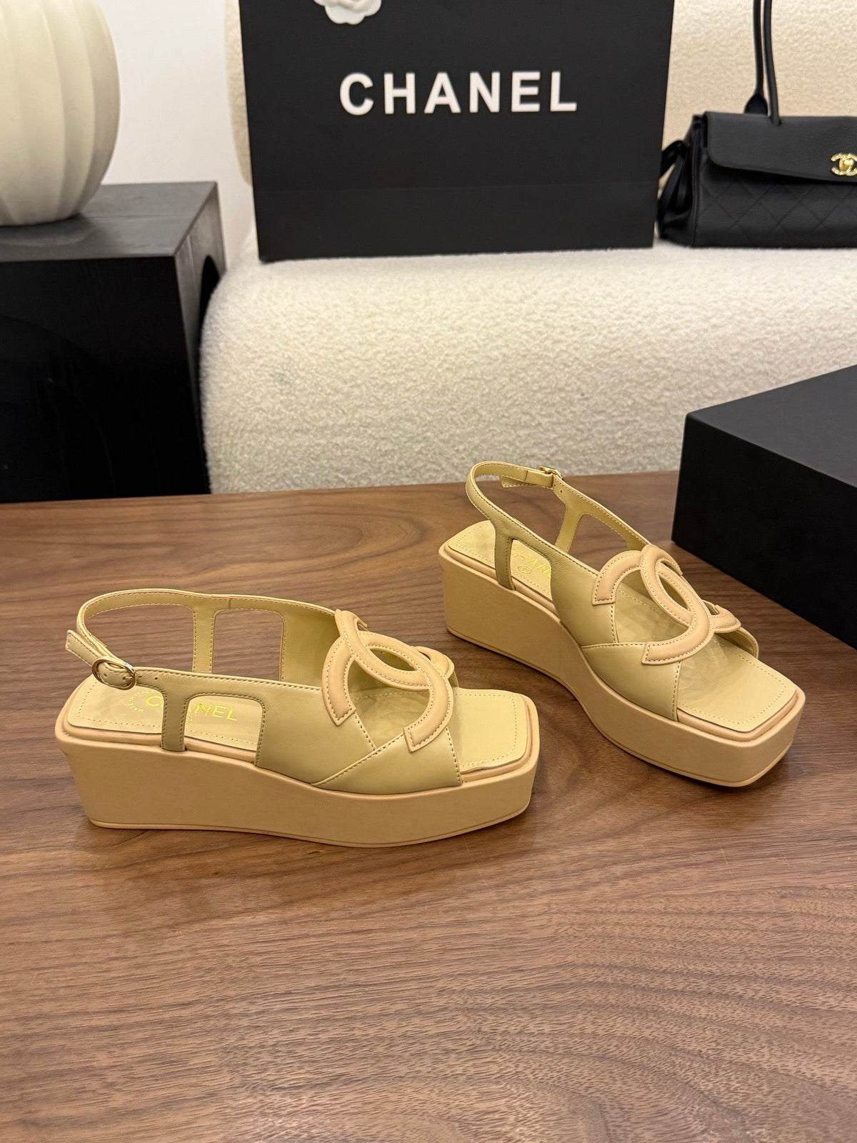 Chanel 2026 Sandal 50mm Suede Sheepskin 948636