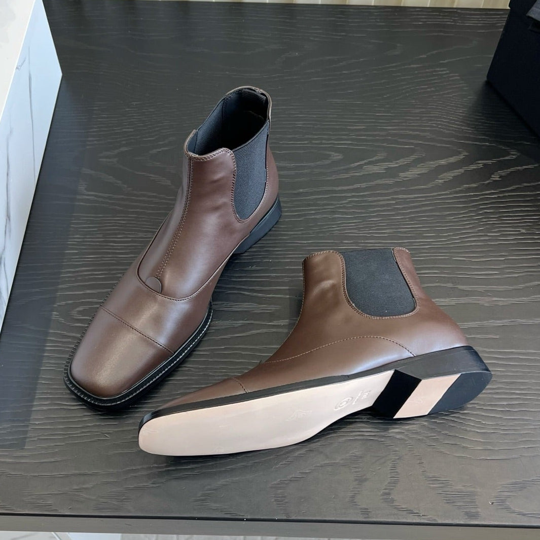 Chanel 2026 Square Toe Chelsea Boots Leather 197878