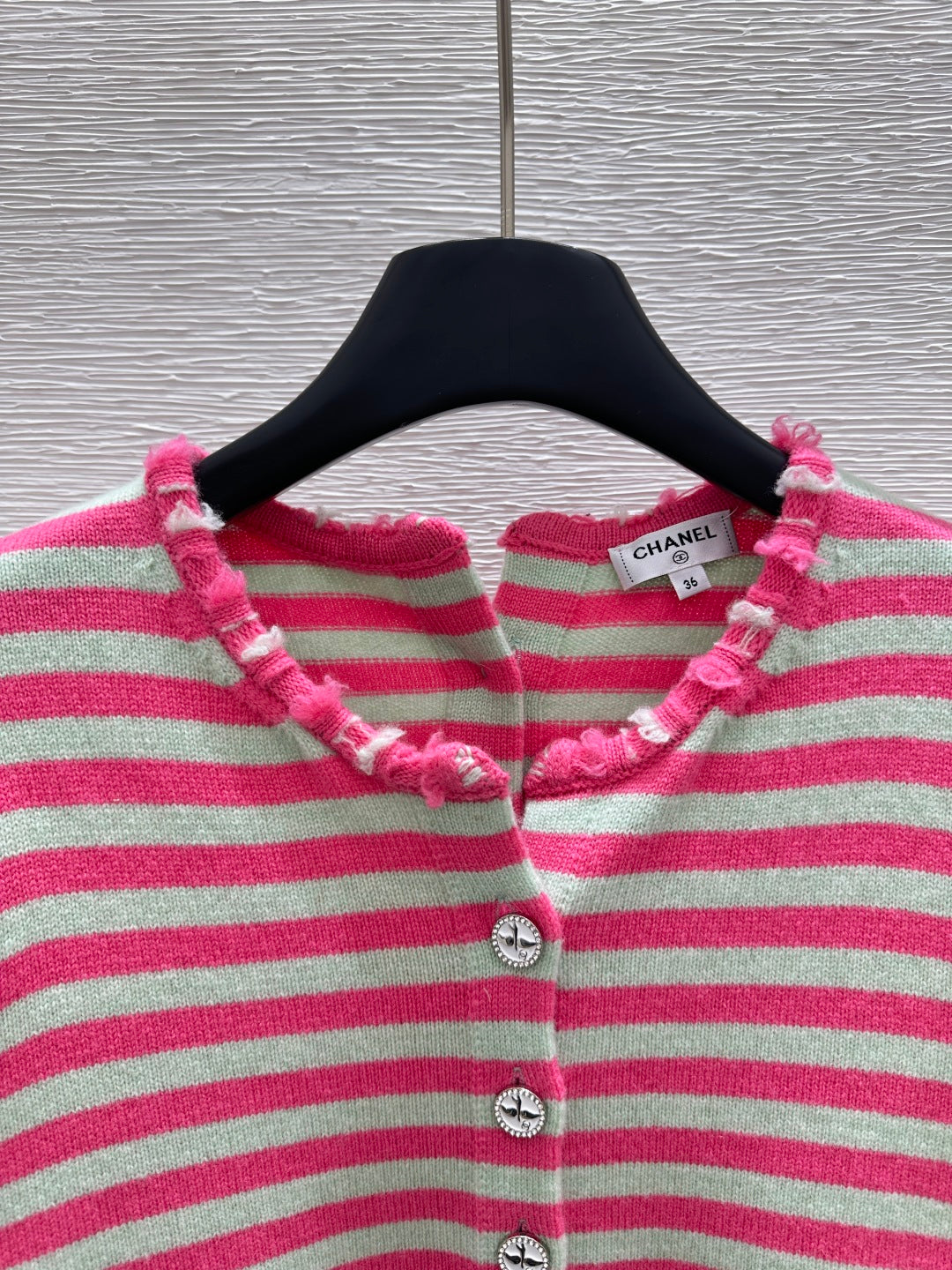 Chanel Cardigan Pink mix Gray Cachemire 232766