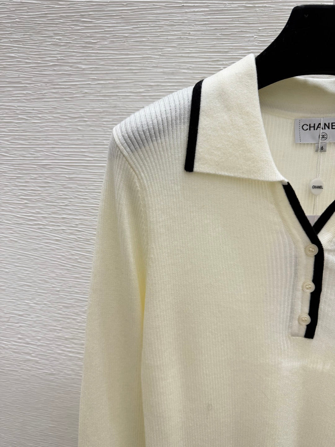 Chanel 2026 Long-sleeved Knitted Polo Shirt Wool 244648