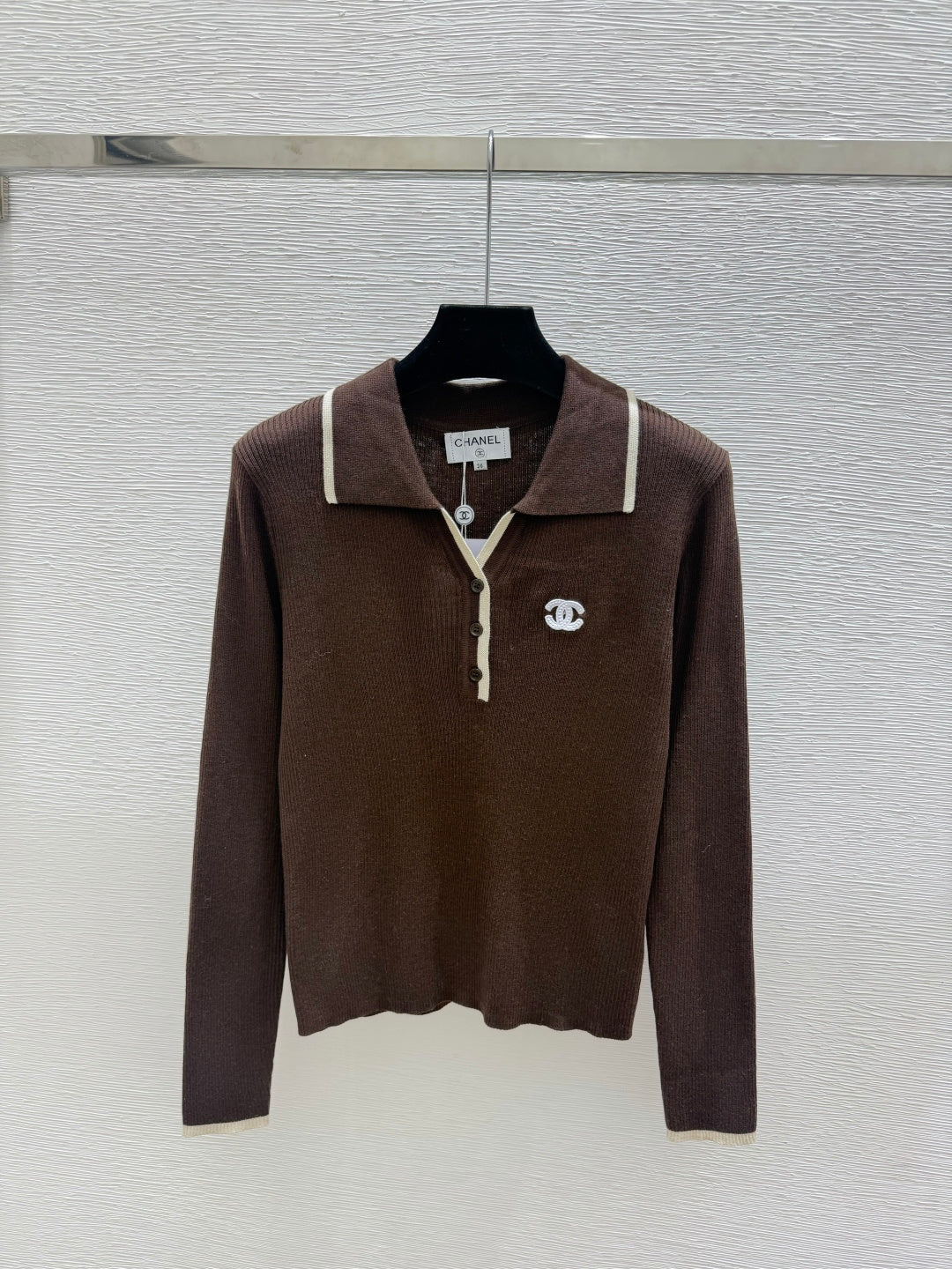 Chanel 2026 Long-sleeved Knitted Polo Shirt Wool 244648