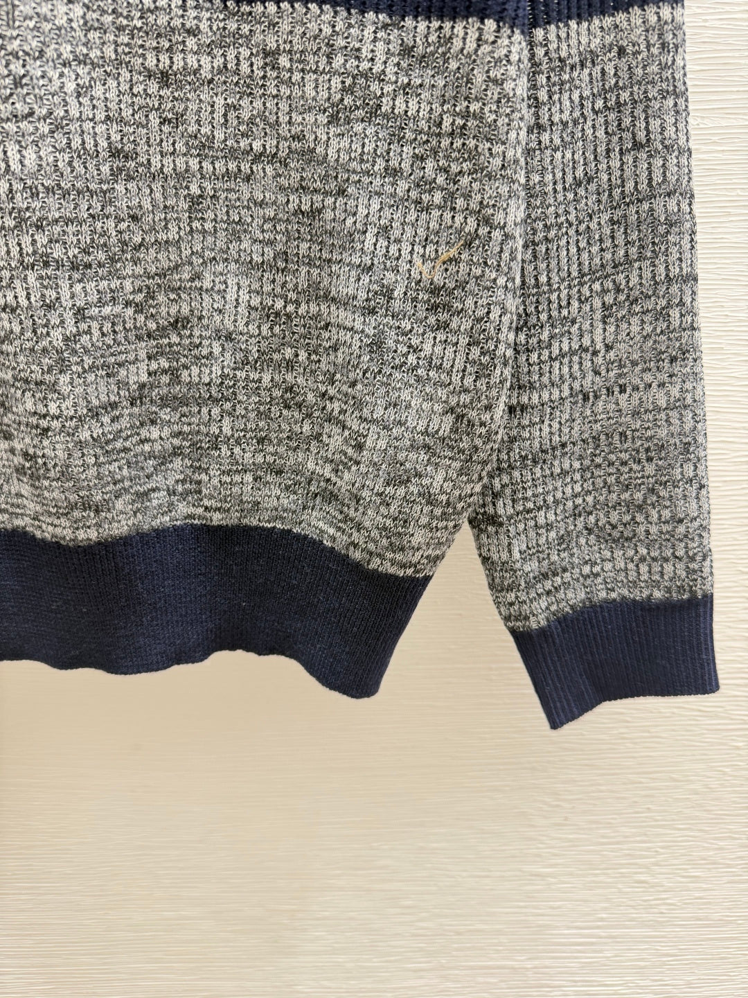 Chanel 2026 Striped Crew Neck Knit Long Sleeve Gray Wool 244670