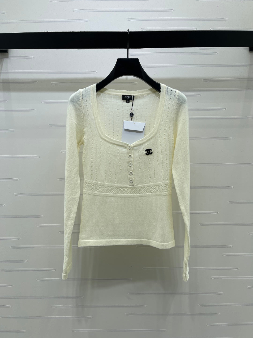 Chanel 2026 Square Knit Long-sleeved Top Wool 292169