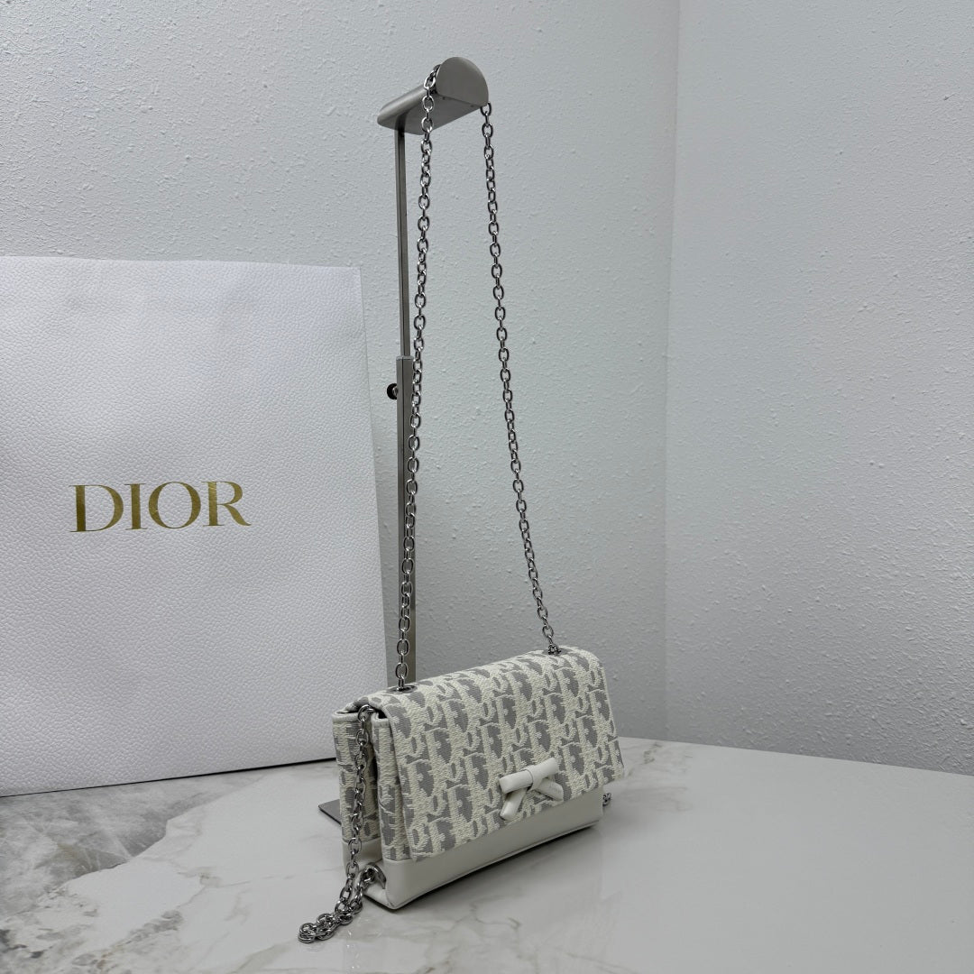 Dior 2026 Chain Bag 21cm Fabric Lambskin