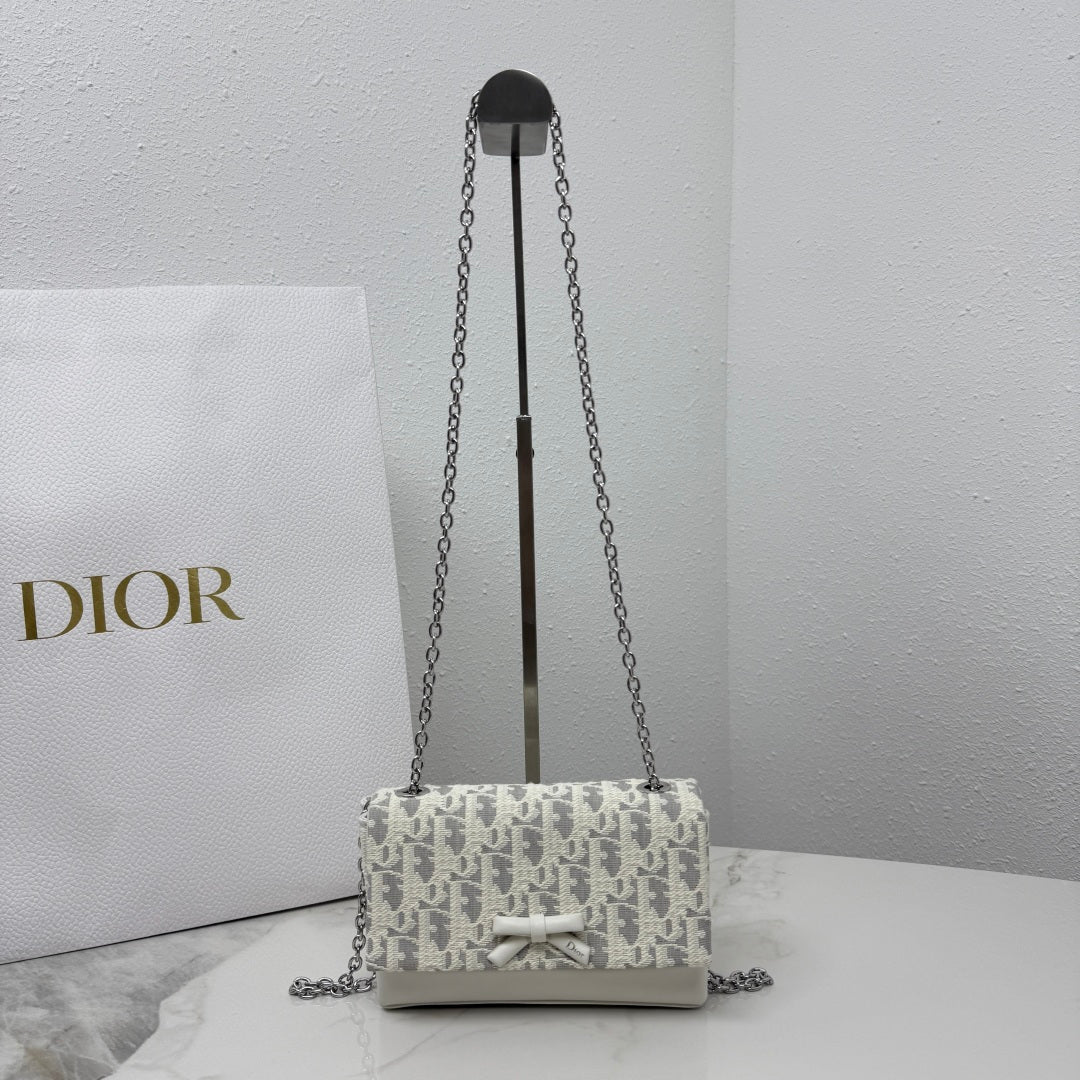 Dior 2026 Chain Bag 21cm Fabric Lambskin