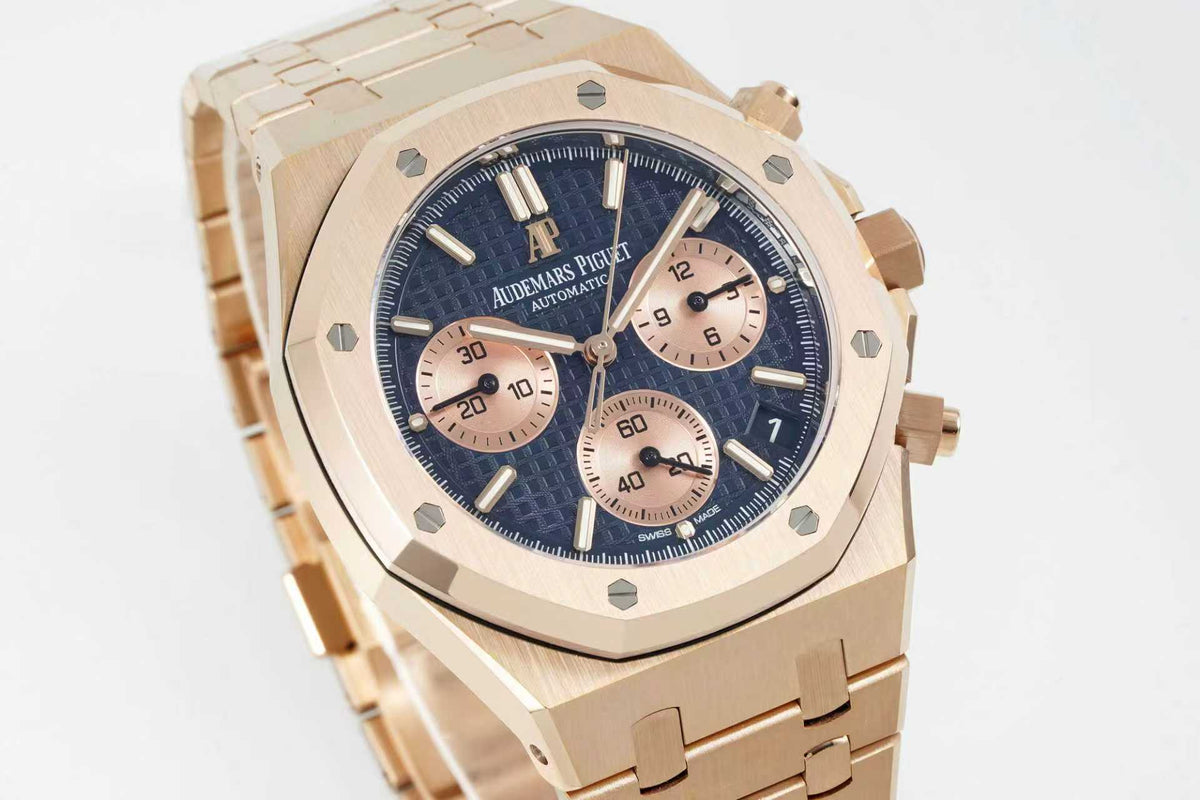 Audemars Piguet Royal Oak Chronograph 41mm Rose Gold Blue Rose Gold Dial