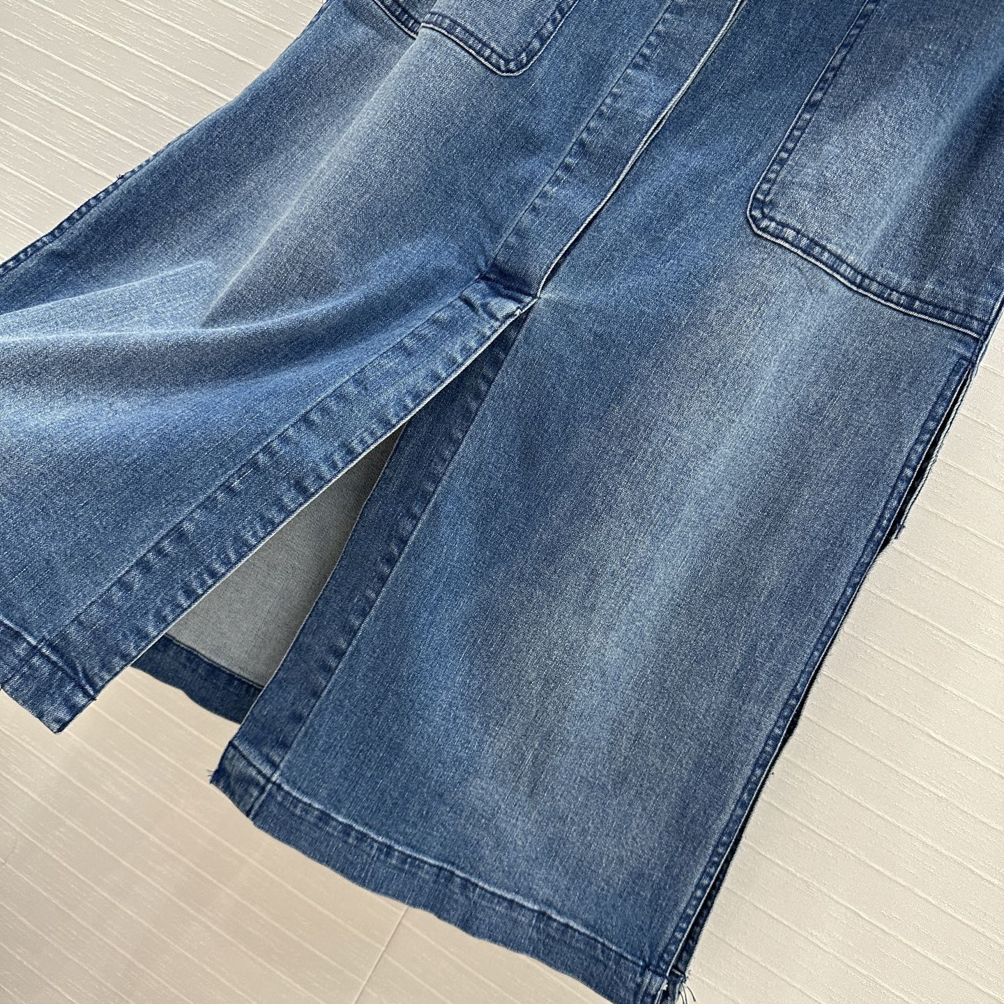 CD 25 Suspender Tube Top Denim Skirt Blue Cotton
