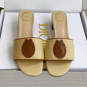 Dior 2026 Medaillon Logo Sandal Raffia Leather 909614