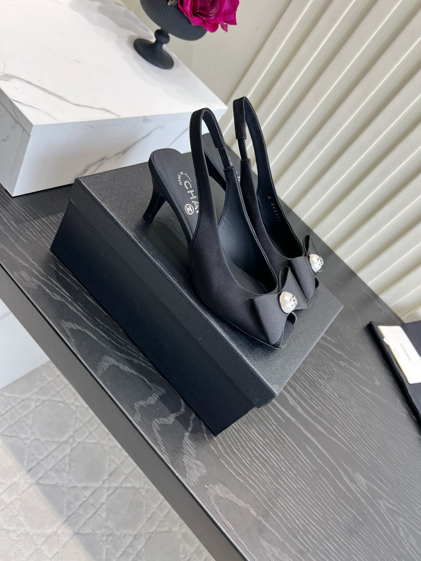 Chanel 2026 High Heels Sandals 60mm Black Cloth 977144