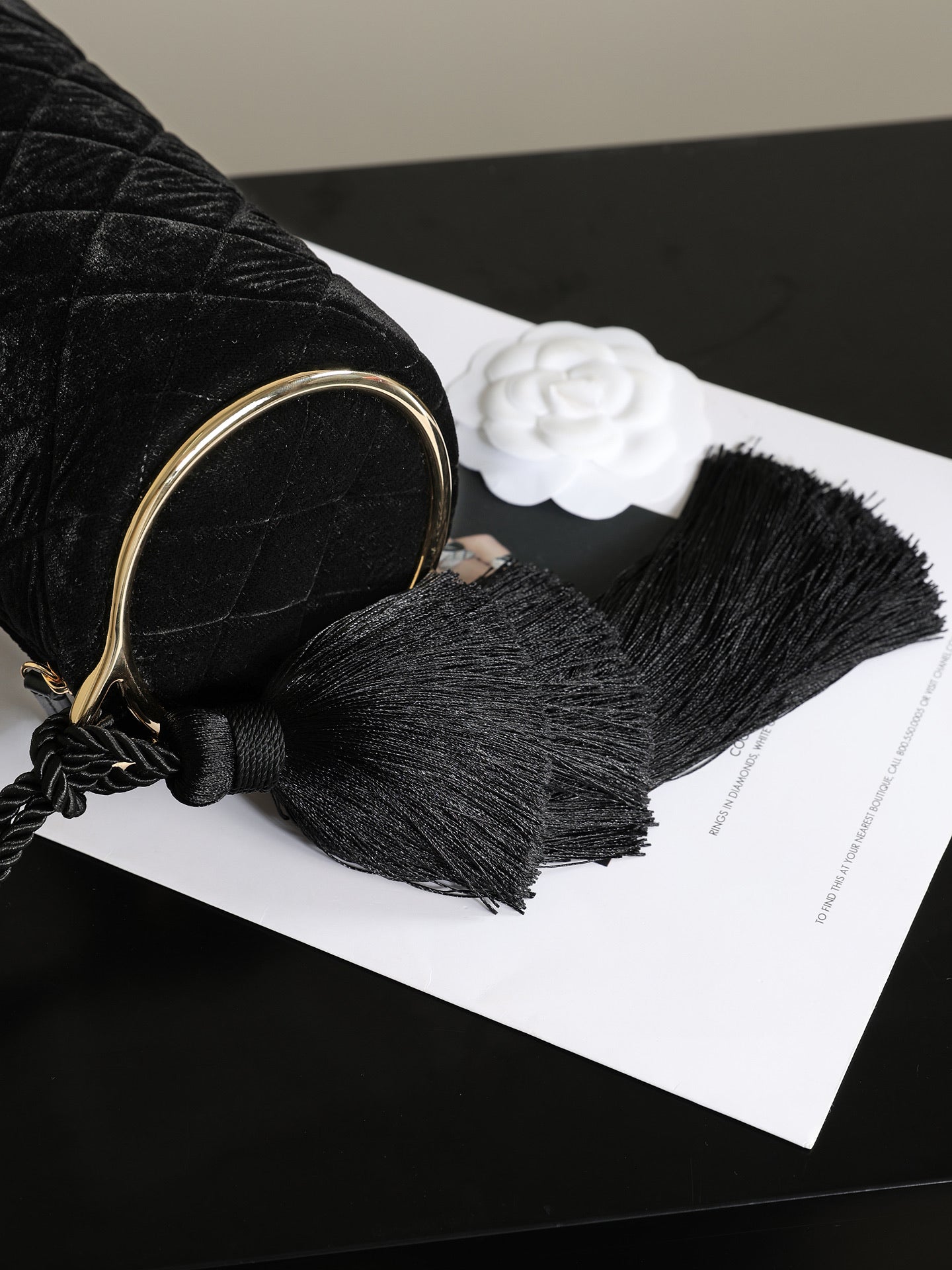 Chanel 2026 Clutch With Strap 23.5cm Black Velvet Leather