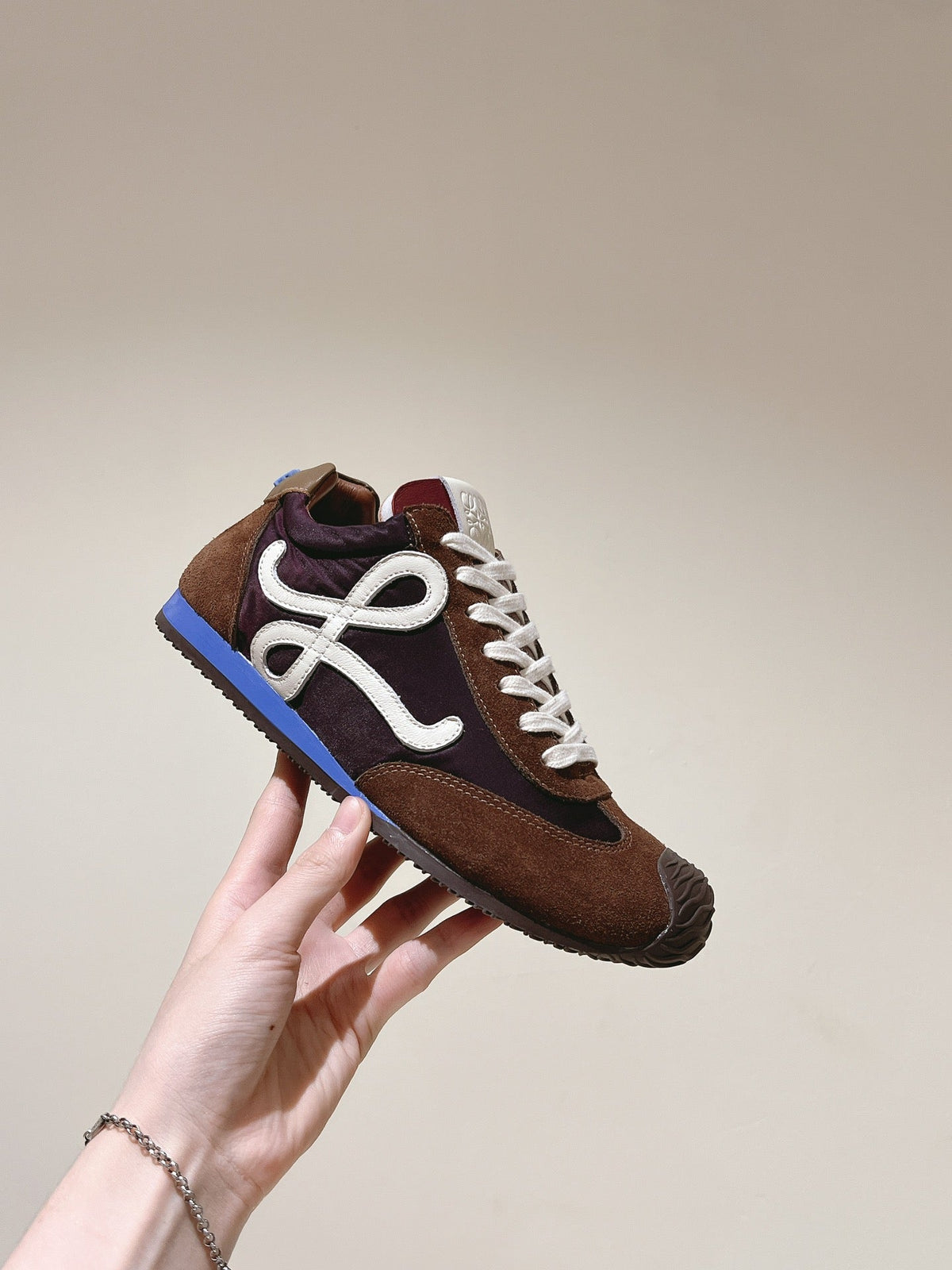Loewe 2025 Ballet Runner 2.0 Sneaker Brown White Suede 556040