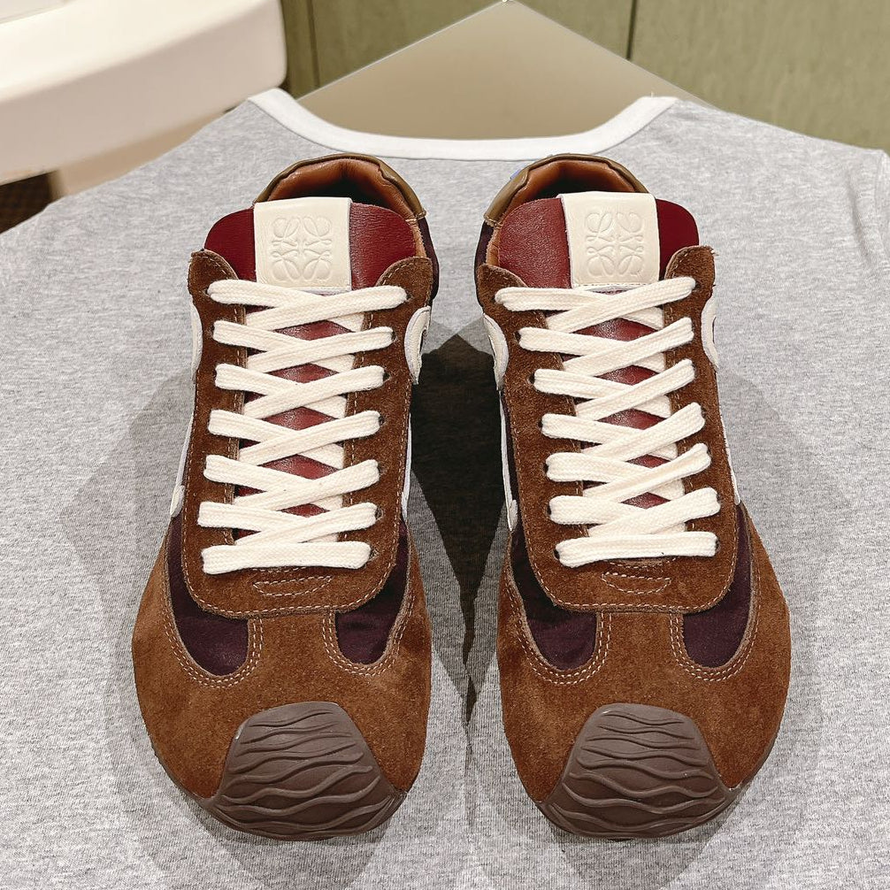 Loewe 2025 Ballet Runner 2.0 Sneaker Brown White Suede 556040