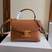 Celine 2026 Teen Nino Bag 20.5cm Tan Supple Grained Calfskin