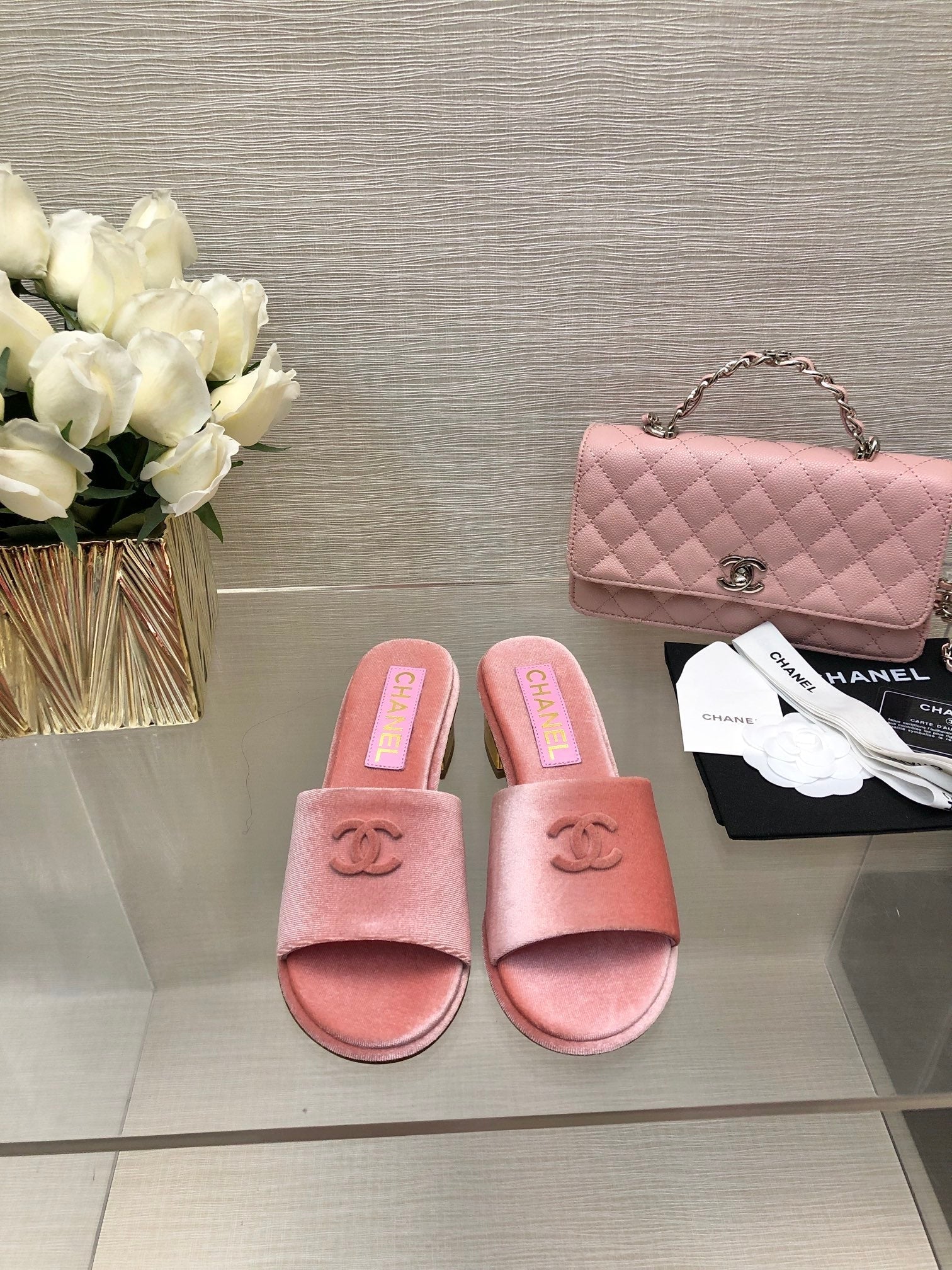CC 25C Mid Heel Mule Pink Velvet Substance 212953