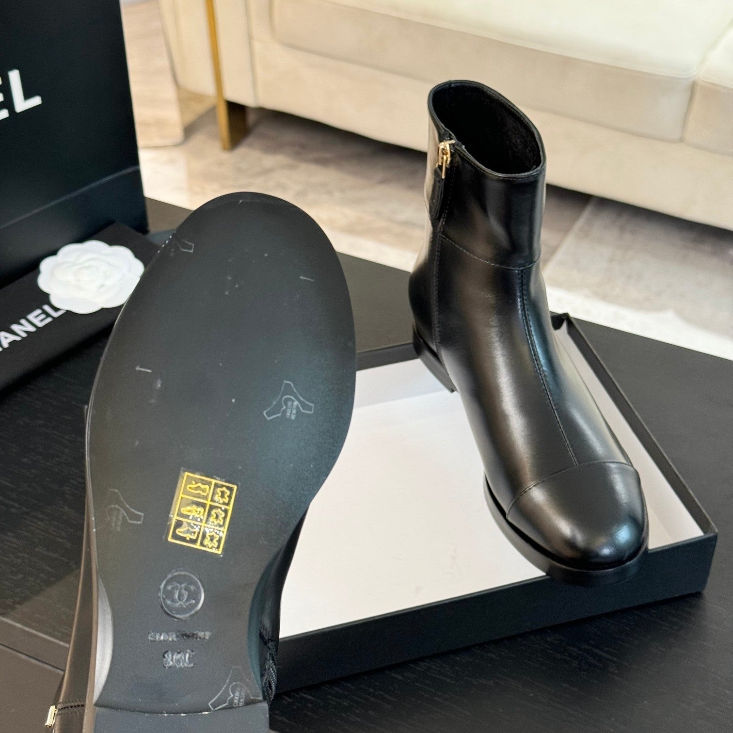 CC Ankle Boots 20mm Black Calfskin