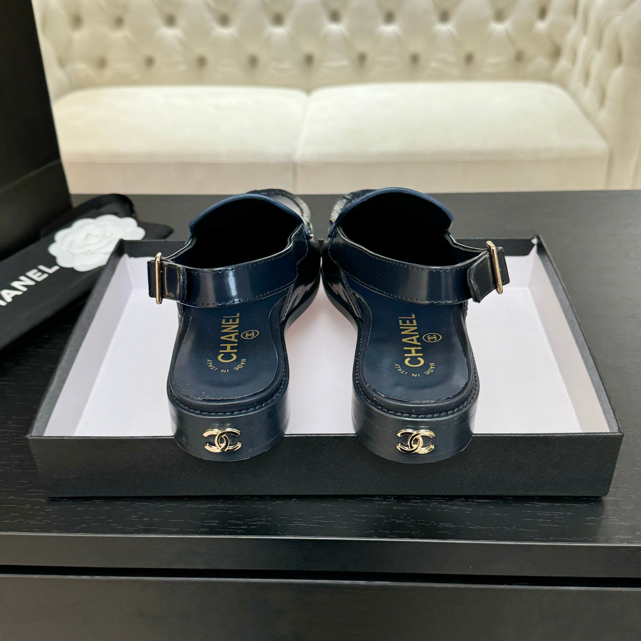 CC 25C Slingback Loafer Dark Blue Patent Leather