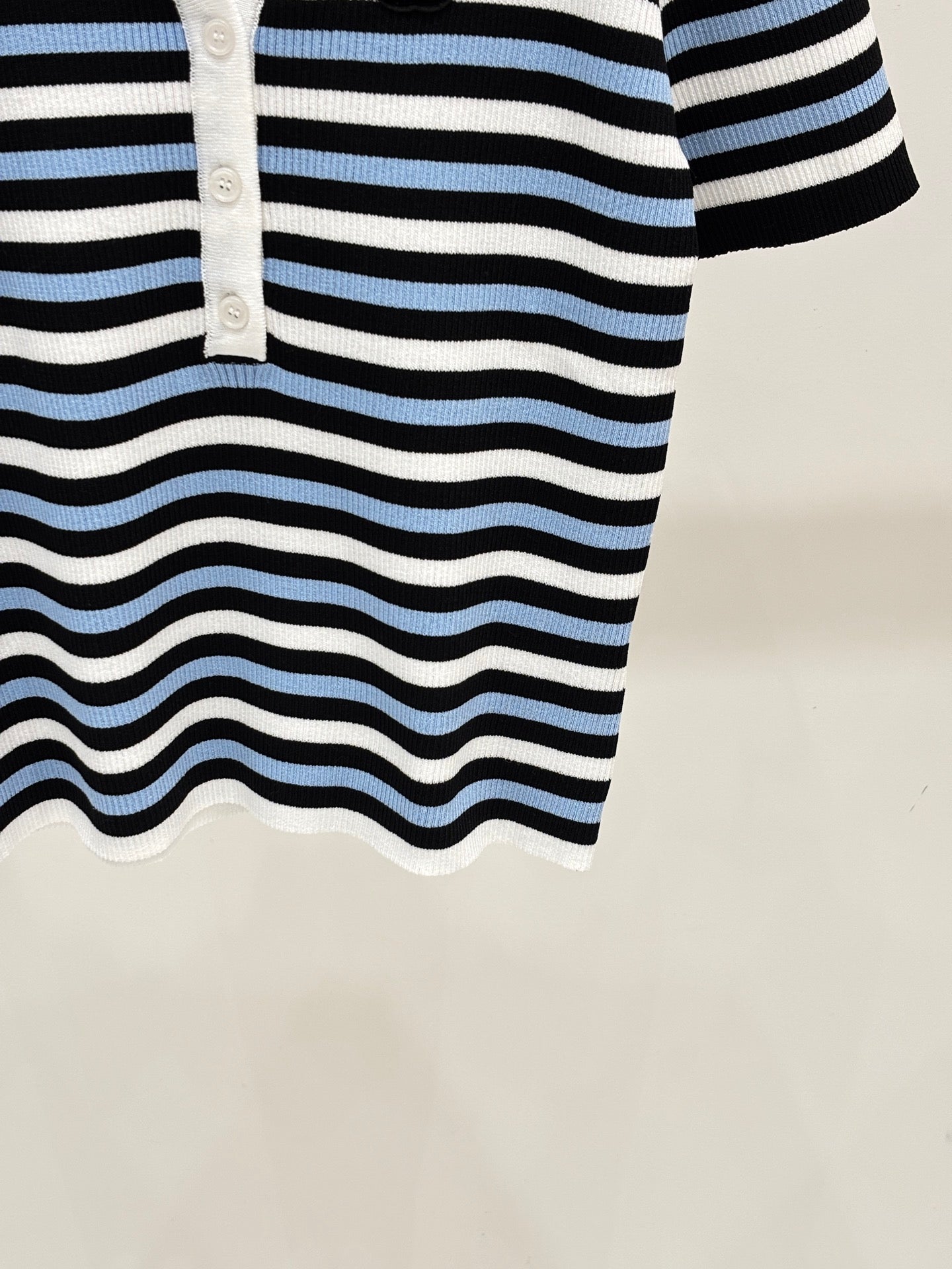 Chanel 2026 Striped Polo Shirt Cotton 413807