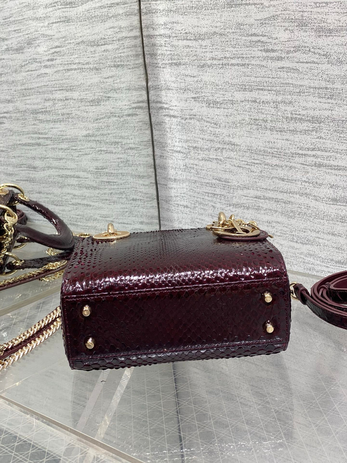 Dior 2026 Snakeskin Print Lady Dior Bag 17cm Leather 408666