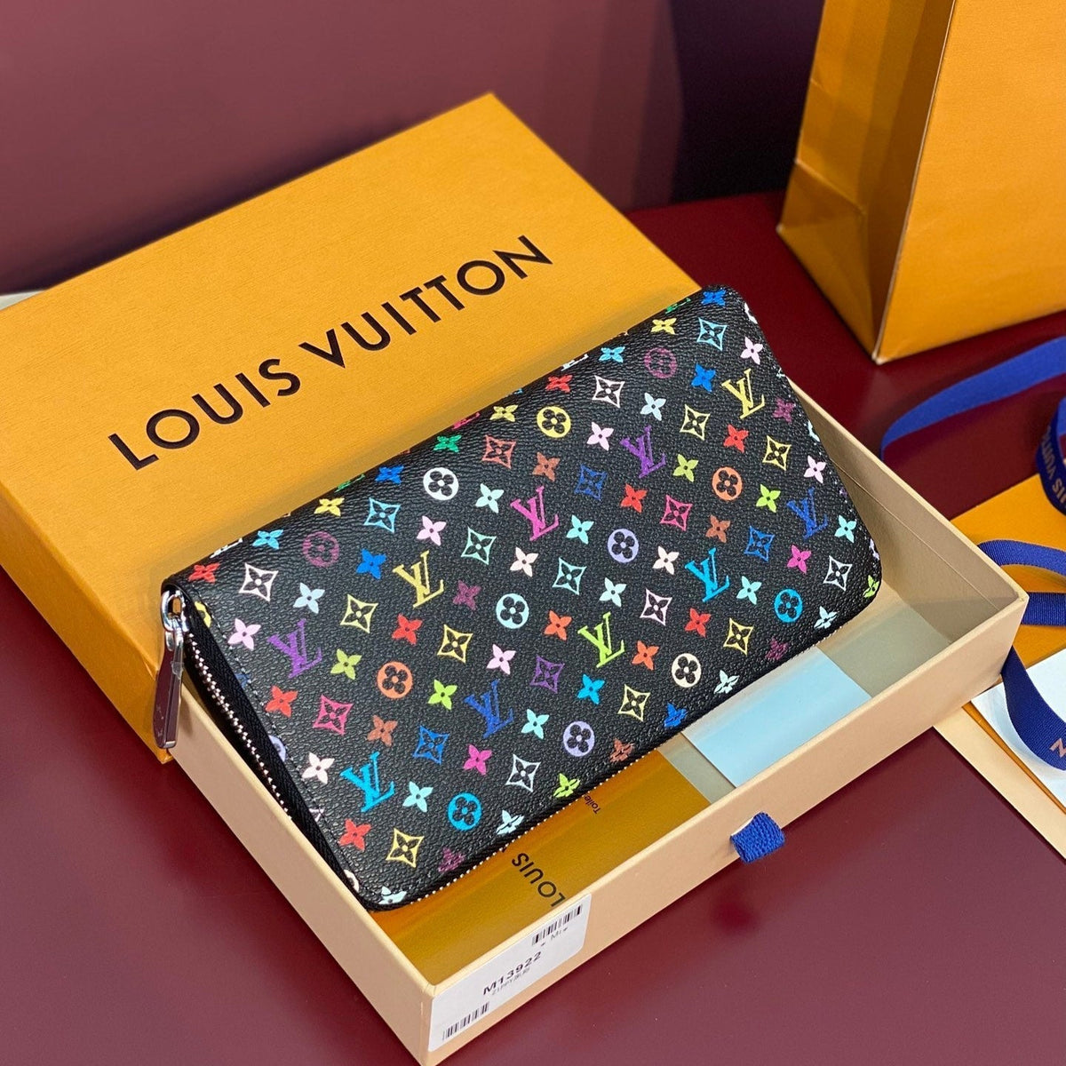 LV x TM Zippy Wallet Black Multicolor Monogram Canvas