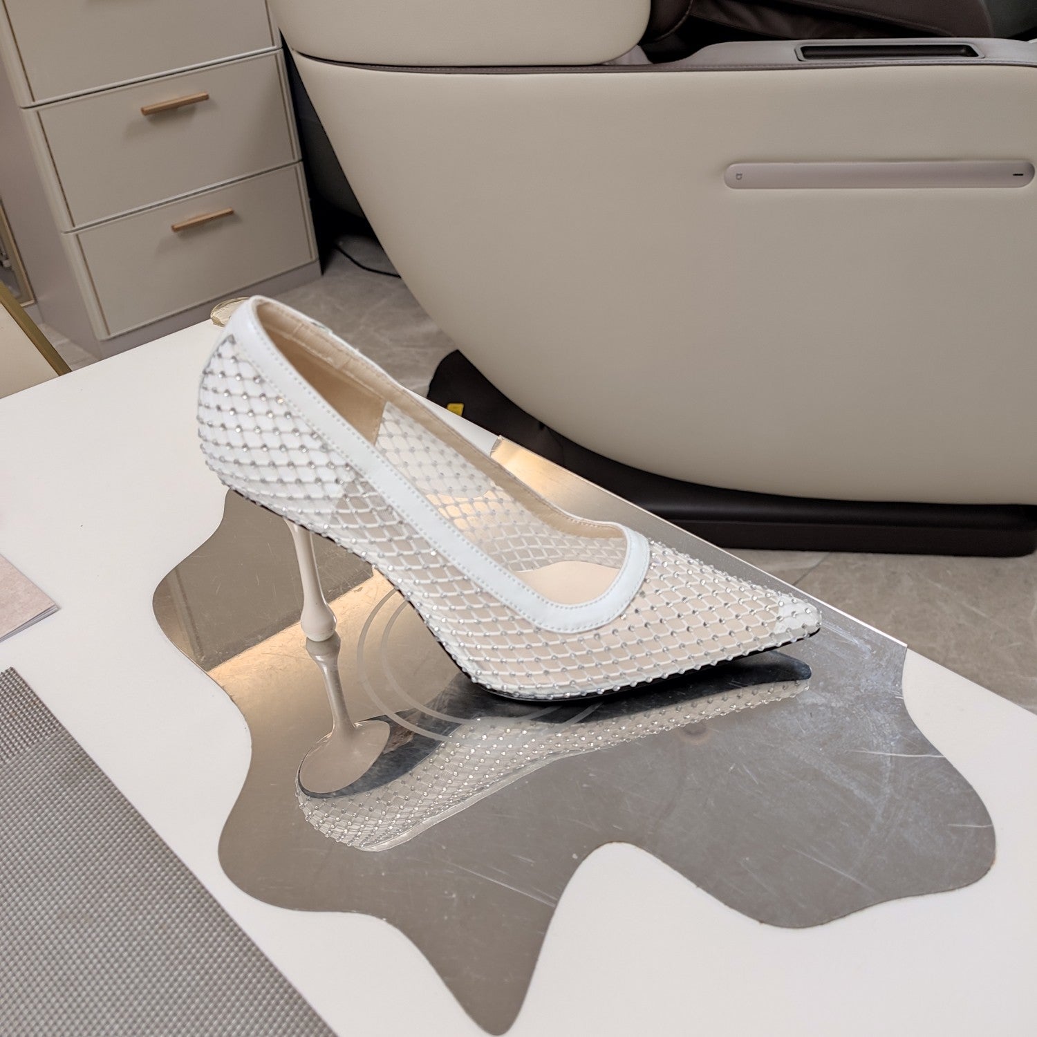 Jimmy 25 Love 100 Pump White Mesh 240042