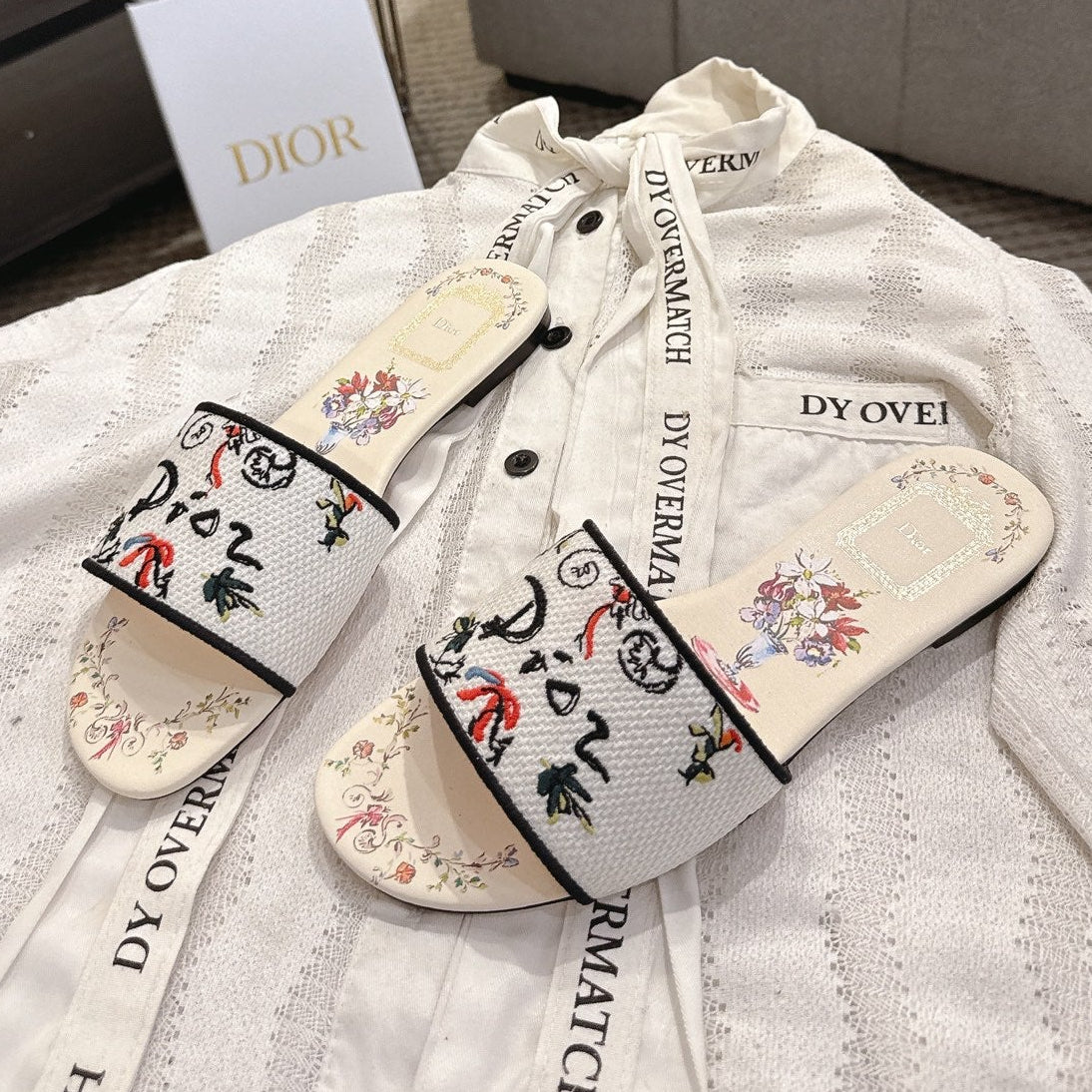 Dior 2026 Dway Slide Sandals Canvas 932089