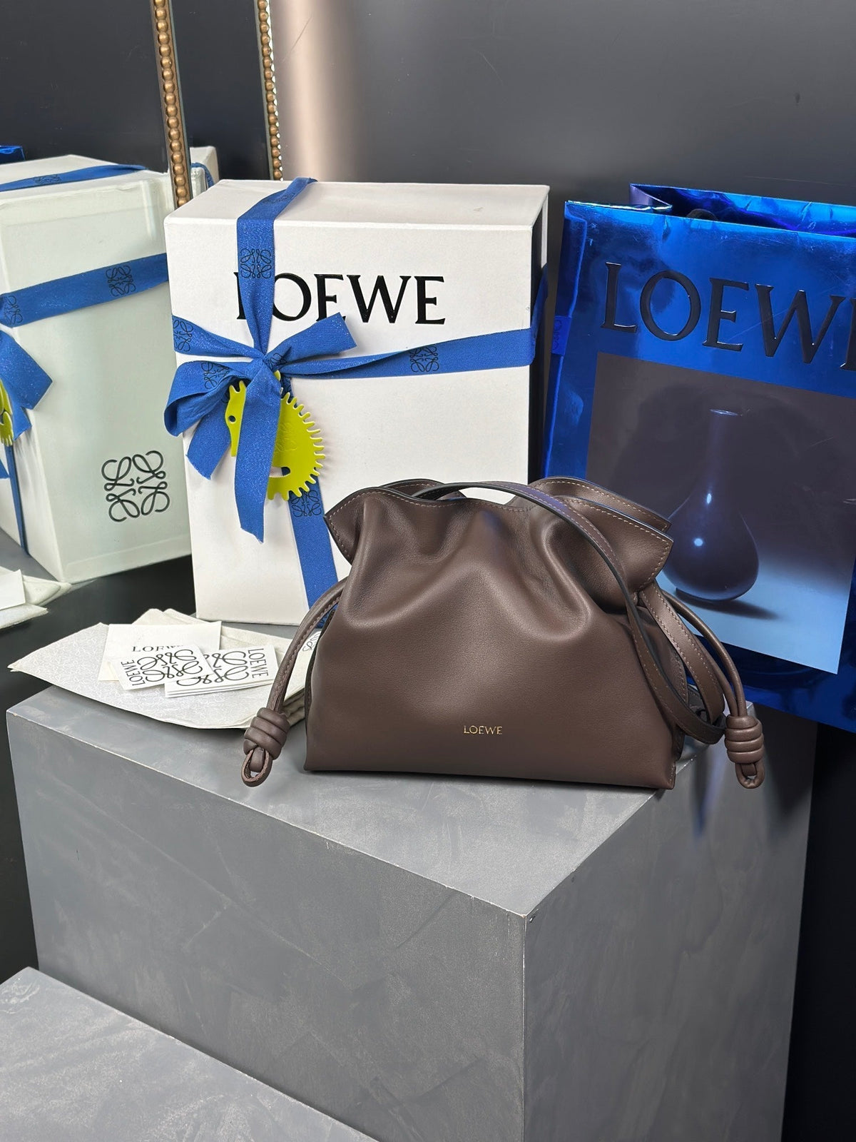 Mini Flamenco Bag 23cm Chocolate Calfskin