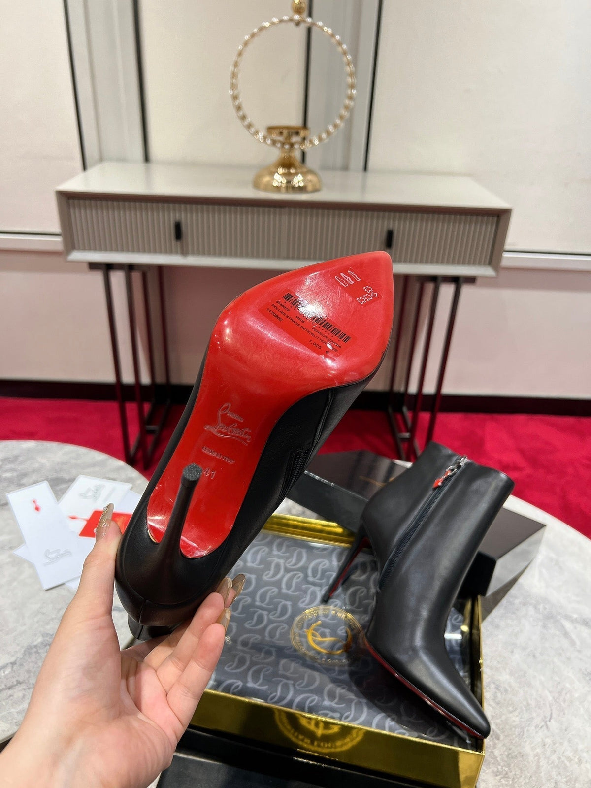 CL SO KATE BOOTY 100 BLACK CALFSKIN